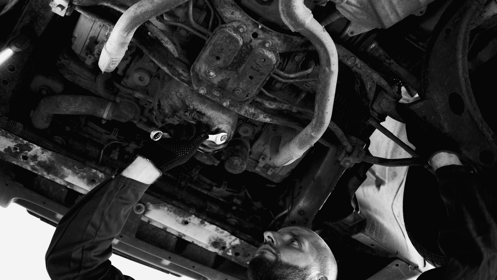 undercarriage of a car