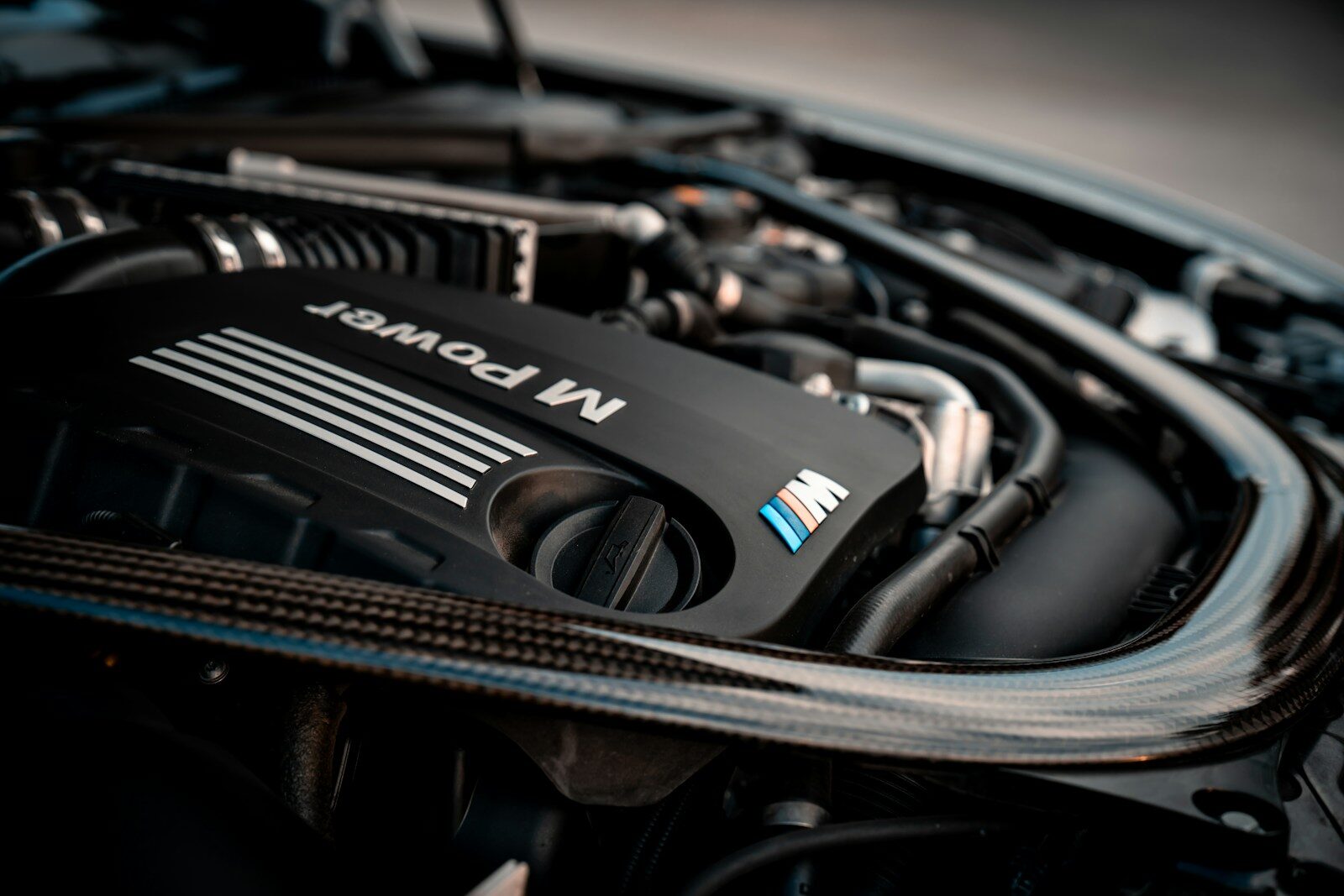 a close up of the engine of a car