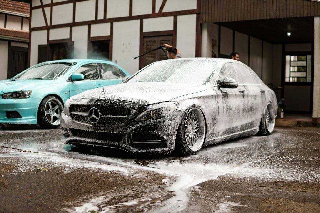 How to Wash a Car: A Step-by-Step Guide for Frederick, MD Drivers 1 Two cars being washed with foam