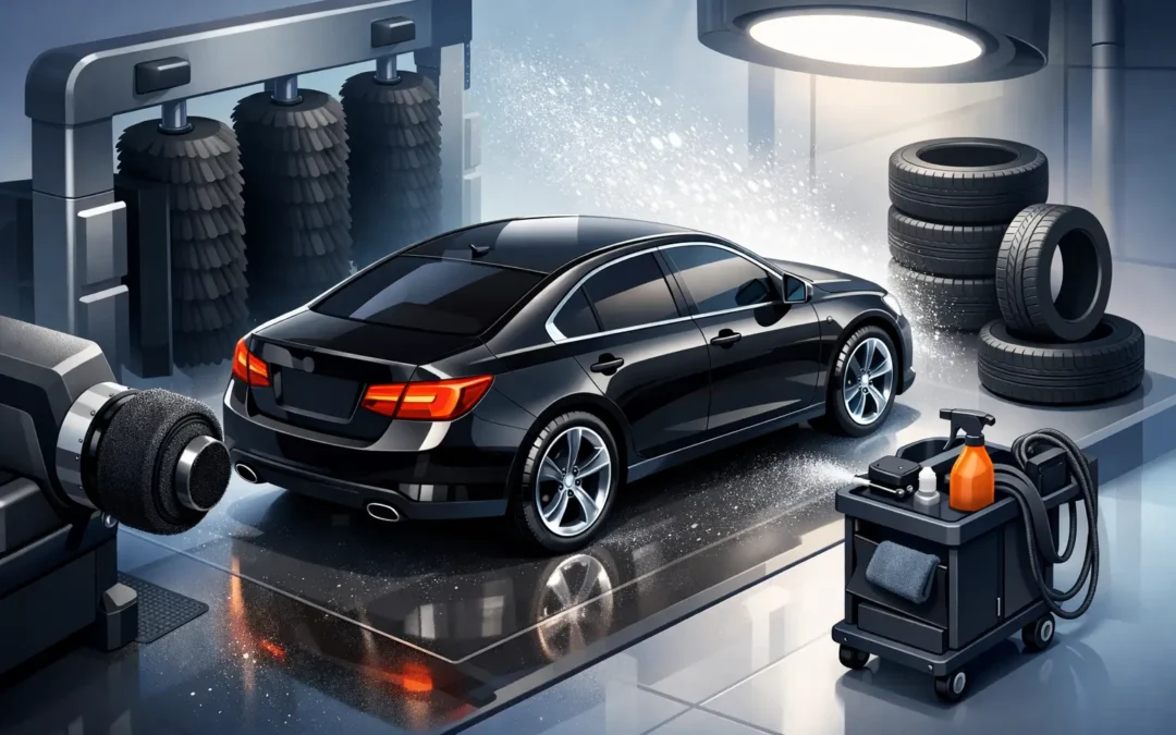 Tire Shine Car Wash Service That Looks Right