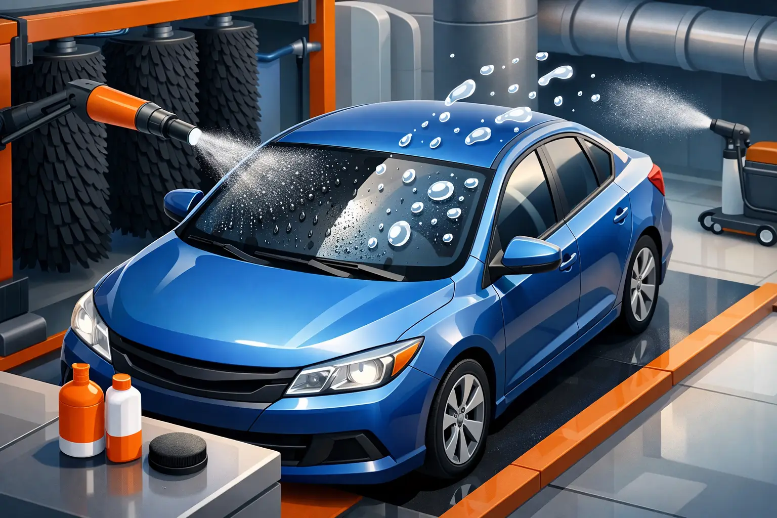 Water Repellent Windshield Treatment at Car Wash